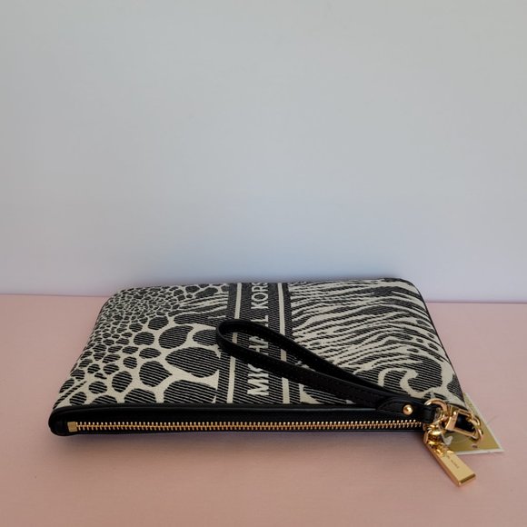 MICHAEL KORS Jet Set Charm Signature Logo Wristlet/Pouch- Black Multi ⭐ - Picture 8 of 16